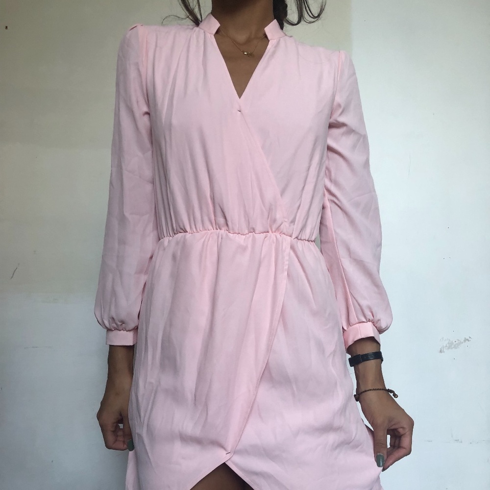 Light pink wrap dress